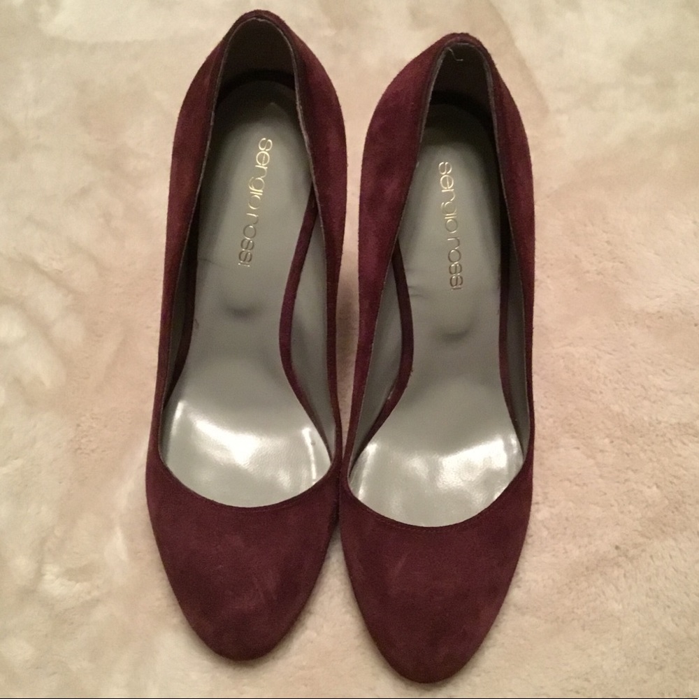 Sergio Rossi Burgundy Suede Stiletto Pumps - EU36.5